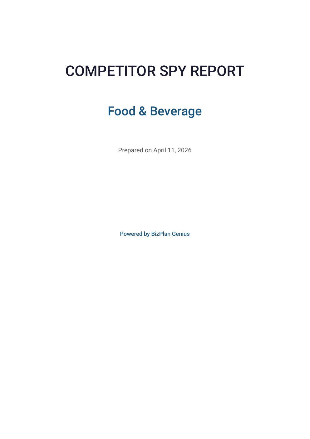 Sample Competitor Spy report page 1